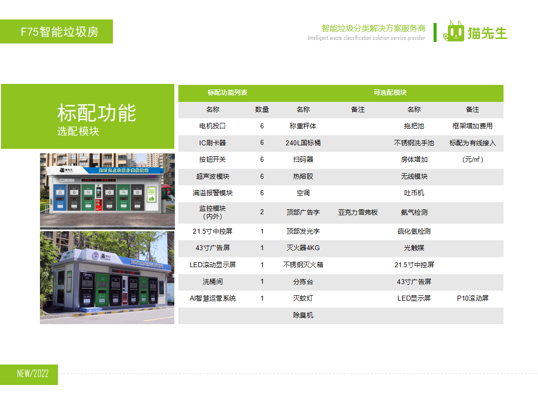 貓先生智能垃圾分類房，定時定點垃圾收集站 ，垃圾房生產廠家