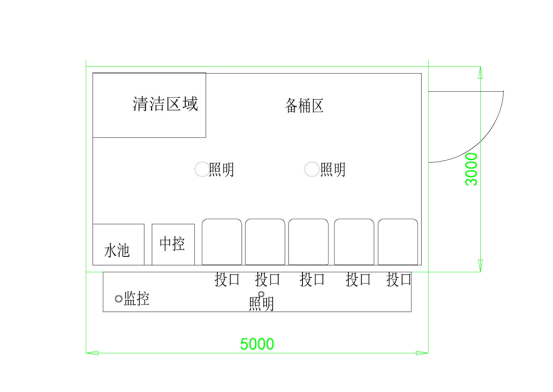 垃圾房尺寸圖，智能垃圾房，垃圾分類收集點，回收站生產(chǎn)廠家，垃圾分類定時定點收集點